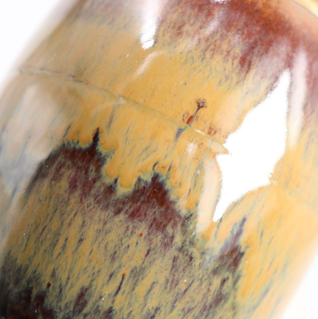 十三代八仙妻 高取喜恵作 高取焼 肩衝茶入 鎌倉金襴仕覆 茶道具　V852