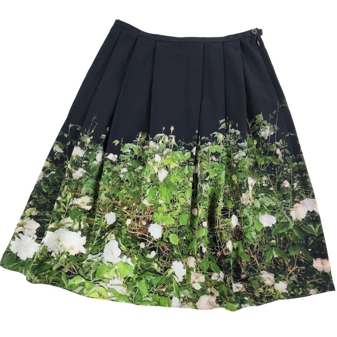 【 極美品 】 アニエスベー　フレアスカート　プリーツ　フォトプリント　転写