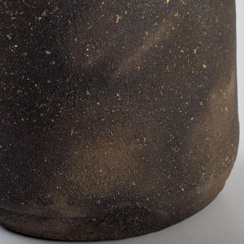 茶道具　唐津焼　四代　中野陶痴造　焼締茶入　仕覆付　共箱　V　8892