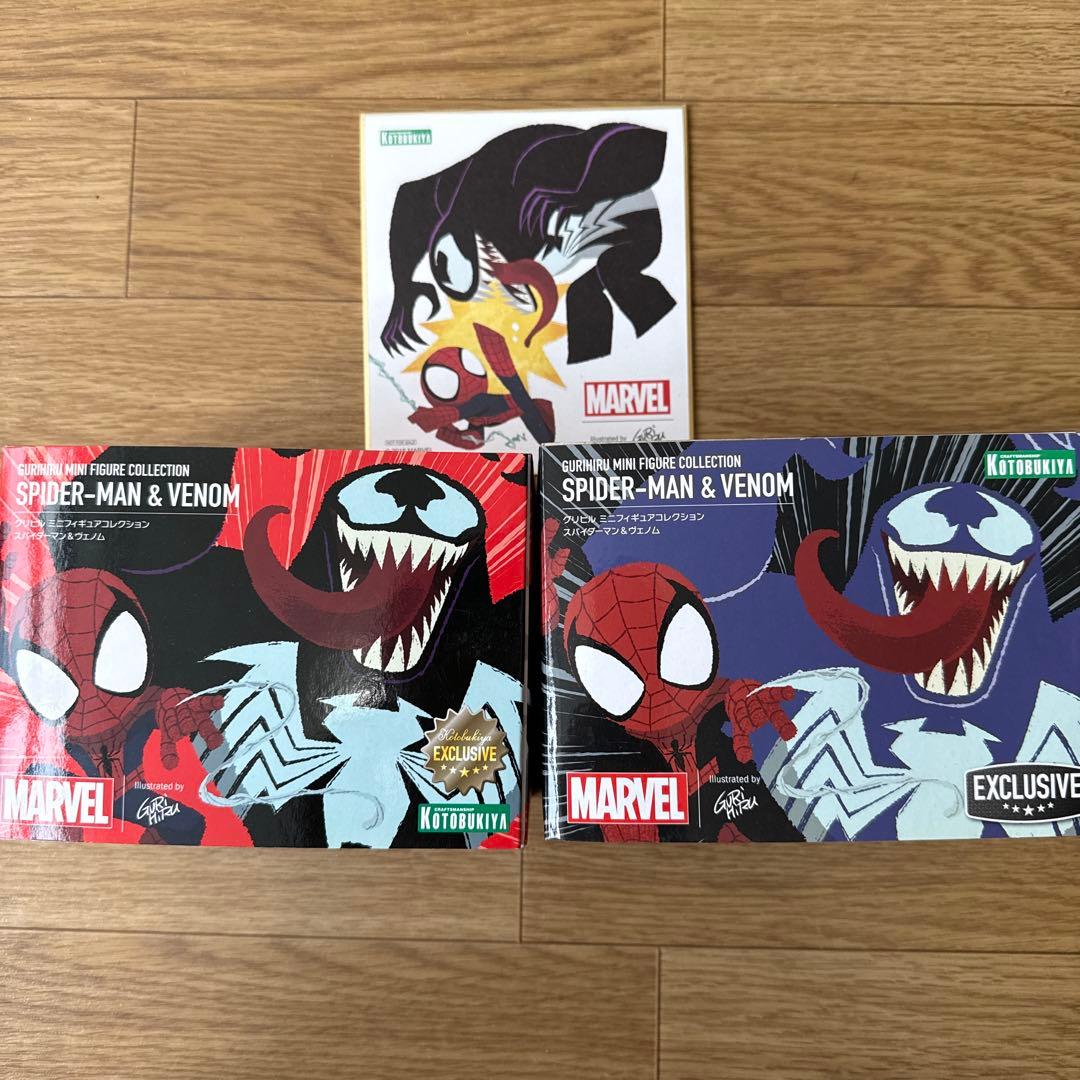 グリヒル　ミニフィギュア　スパイダーマン&ヴェノム　2018　コミコン限定色紙付