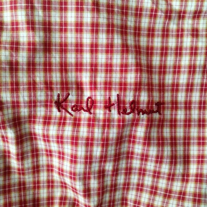 Karl Helmet 赤＆チェック リバーシブルジャケット・ユニセックス