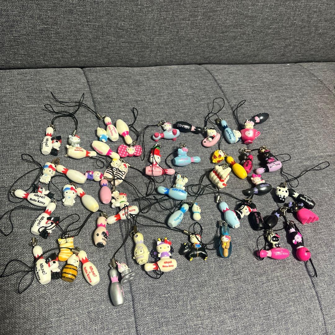 【希少】ROUND1 非売品　ハローキティ ストラップ 39点セット　まとめ売り