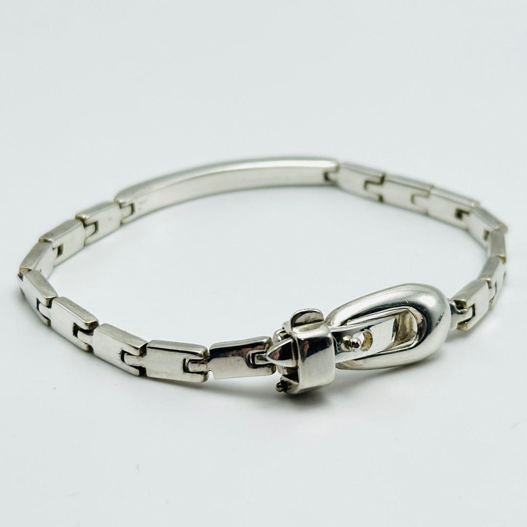 GUCCI ヴィンテージ　ID ブレスレット　バックルモチーフ　925