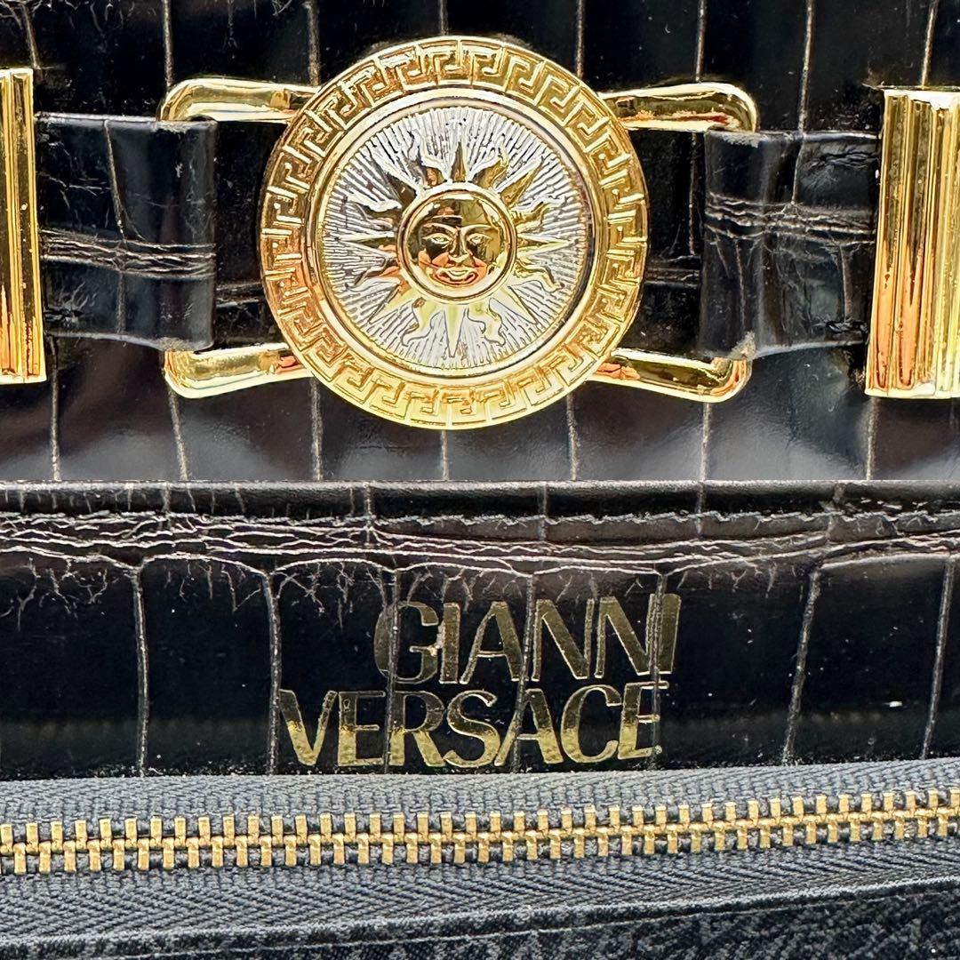 ヴェルサーチ クロコダイル ハンドバッグ レザー メデューサ ゴールド金具