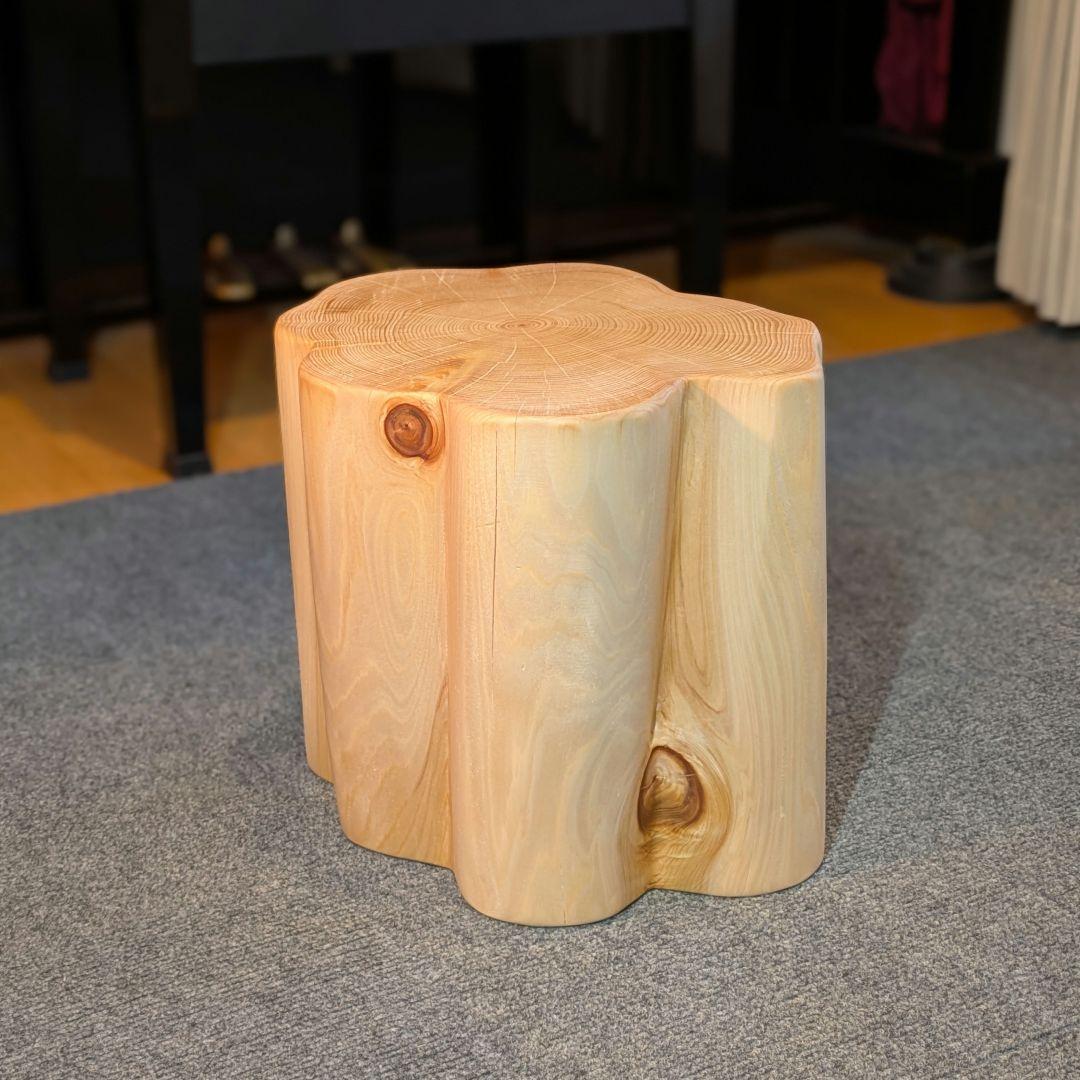 天然ヒバ　切り株　丸太　椅子　スツール　高さ約26.5cm　ヒバ丸太　2点セット