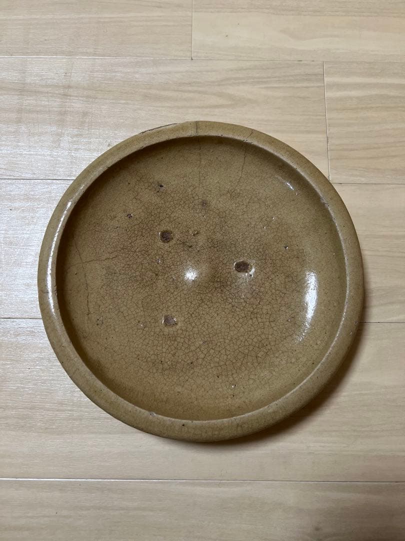 石皿 大皿 瀬戸焼 古瀬戸 黄瀬戸 民藝 骨董 用の美 古物 古窯 JAPAN