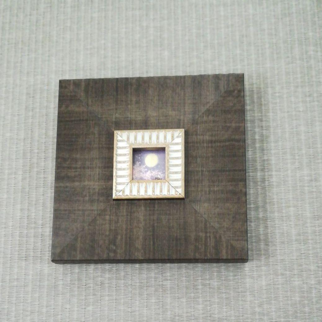 油絵　満月　桜