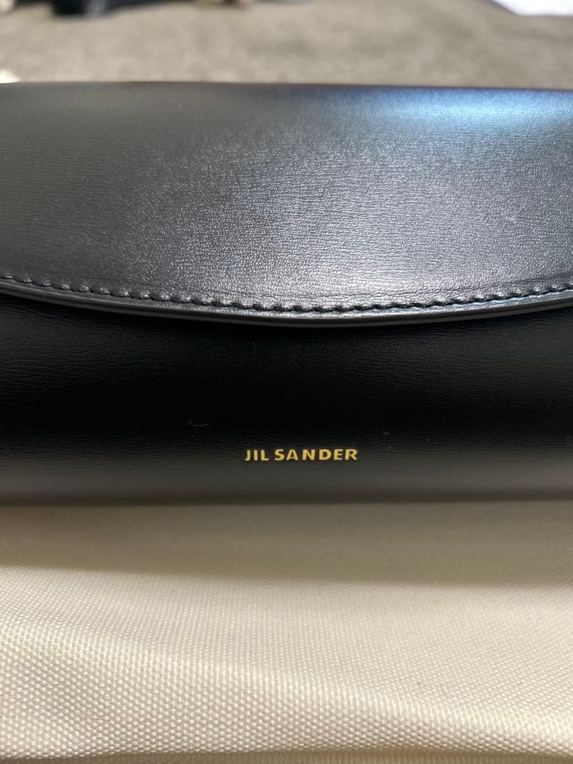 JIL SANDER ジルサンダー　カンノーロ　ブラックレザーショルダーバッグ