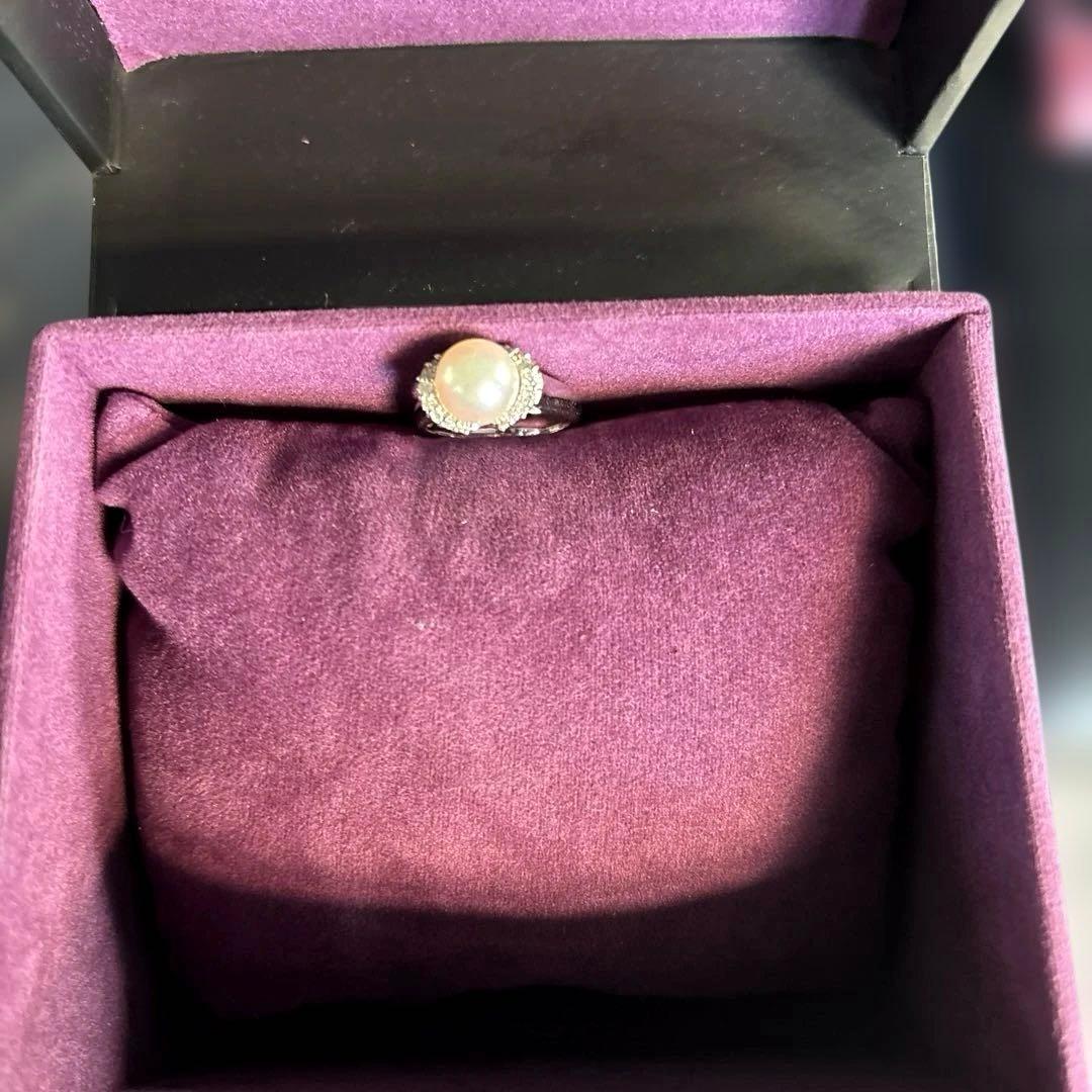 ホワイトゴールド パールリング