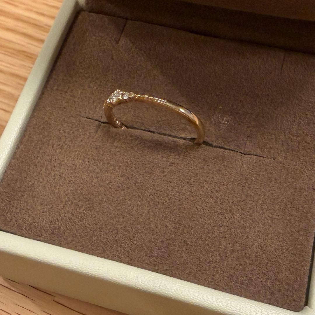 agete K10 0.04ct ヘキサゴン ダイヤモンドリング 9号