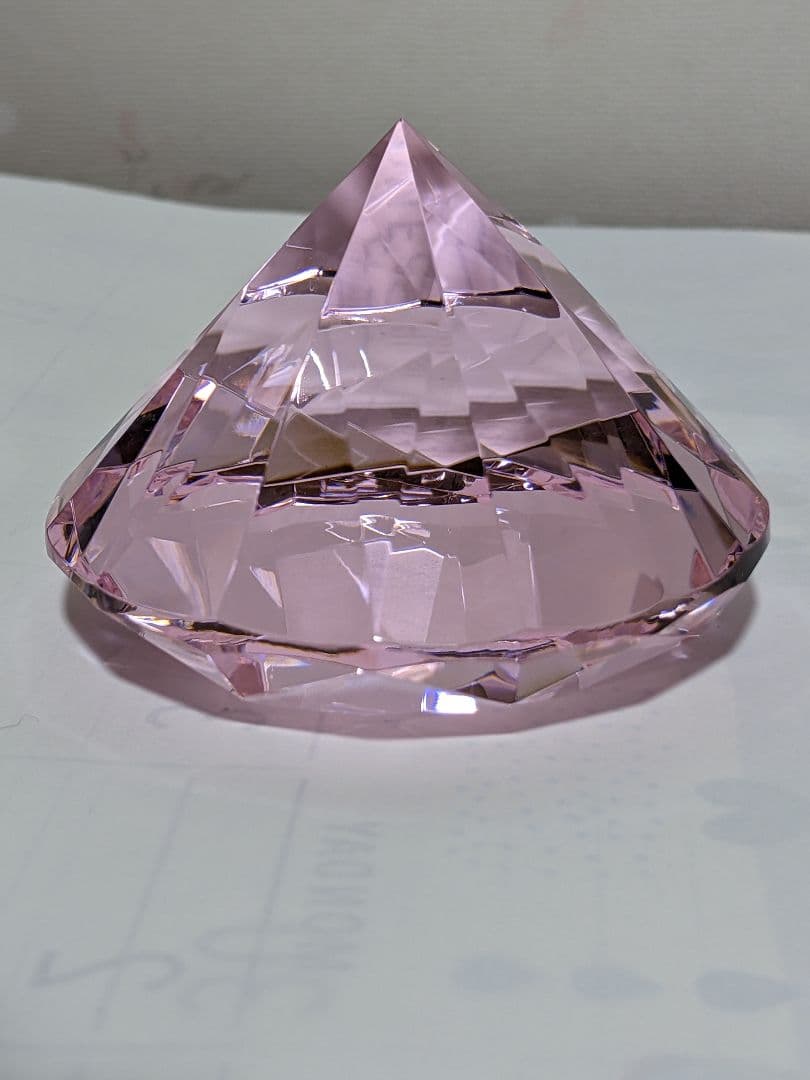 ♦ローゼンタール ドイツ製 ダイヤモンド形ピンク色 ガラスペーパーウェイト