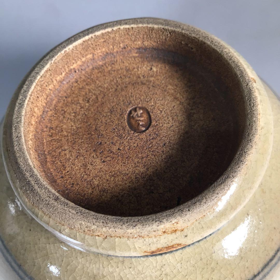 Ｎ４１４　茶碗　『膳所焼　陽炎園造』『淡々斎　箱書』『安南写茶碗』　共箱　茶道具