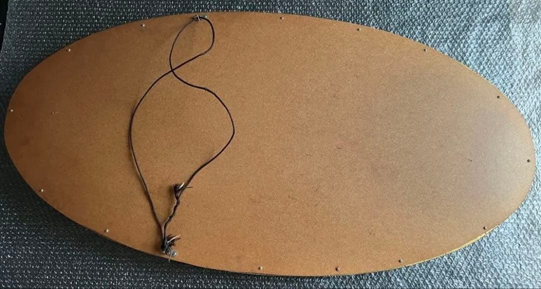 【美品】【最終値下げ】アンティーク　木彫　大型ミラー 壁掛けオーバル型