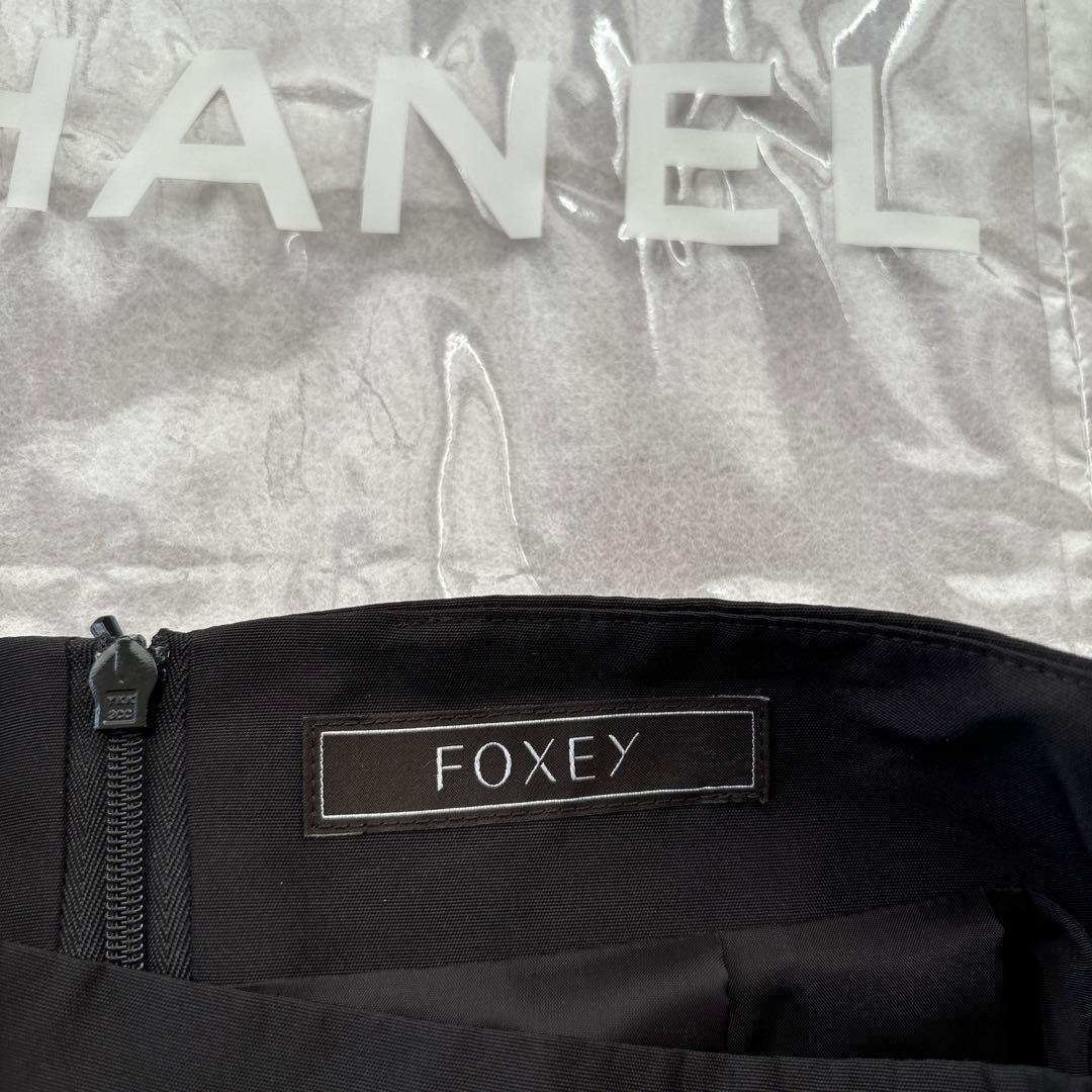 フォクシー FOXEY スカート ブラック サイズ38 S相当 春秋冬