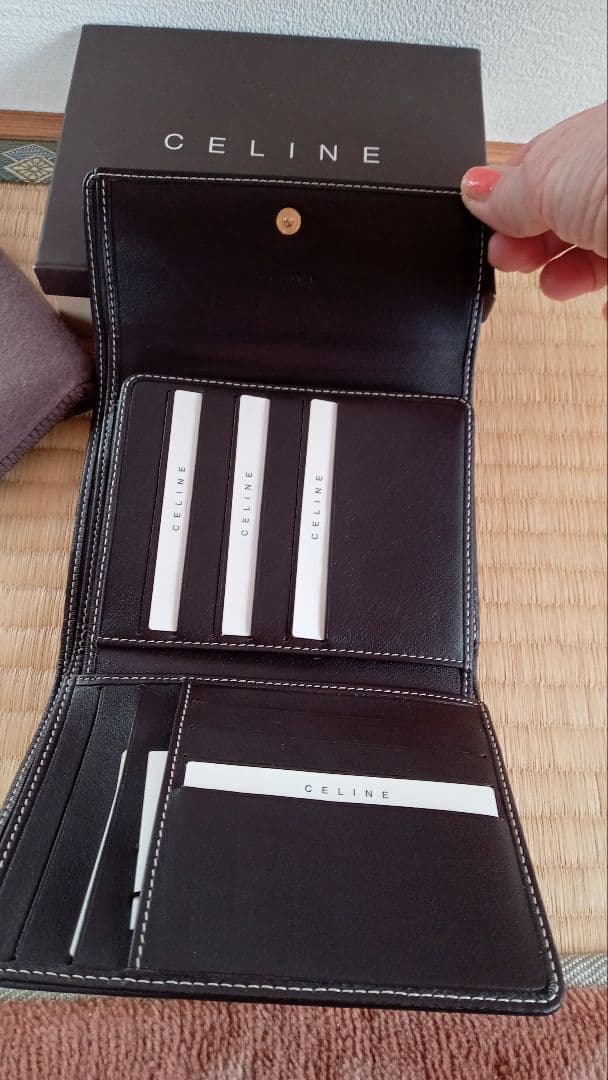 CELINE 二つ折り財布 ロゴパターン未使用品