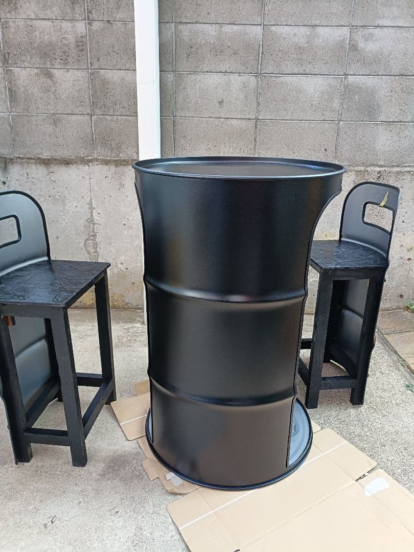 納期2026年1月よしき！ドラム缶テーブル‼️マッドブラック