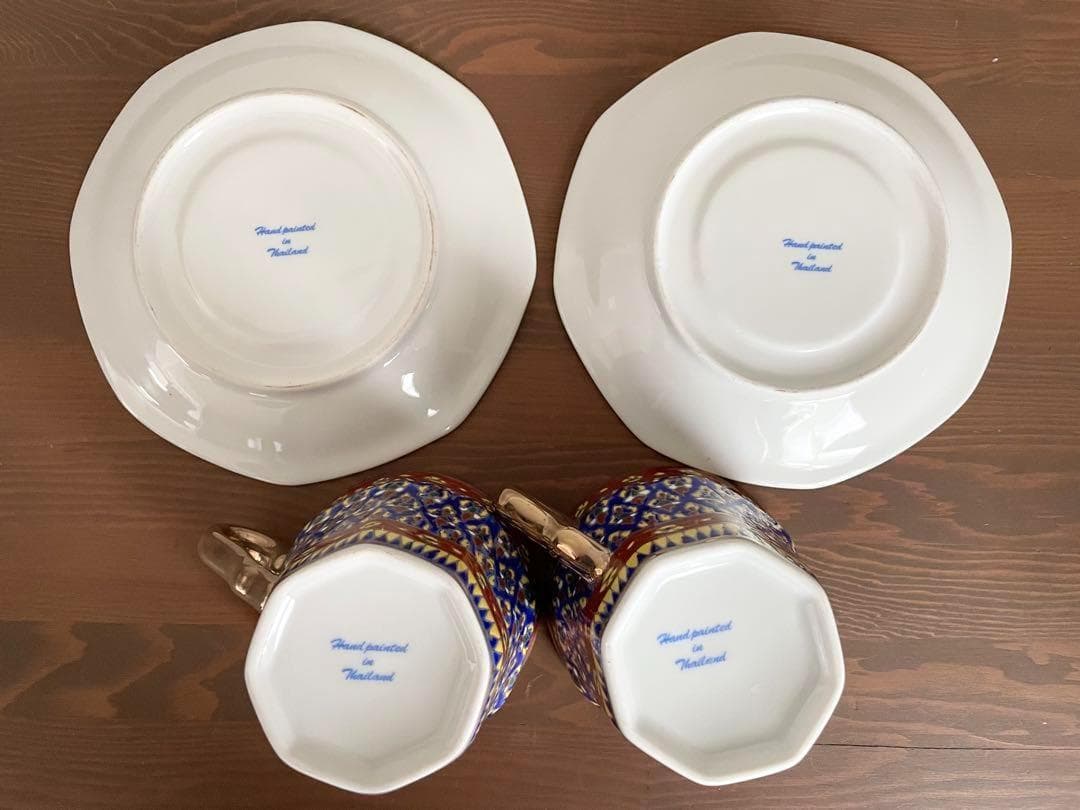 未使用 ベンジャロン焼 茶器 ティーセット カップ 小物入れ ポット タイ 高級