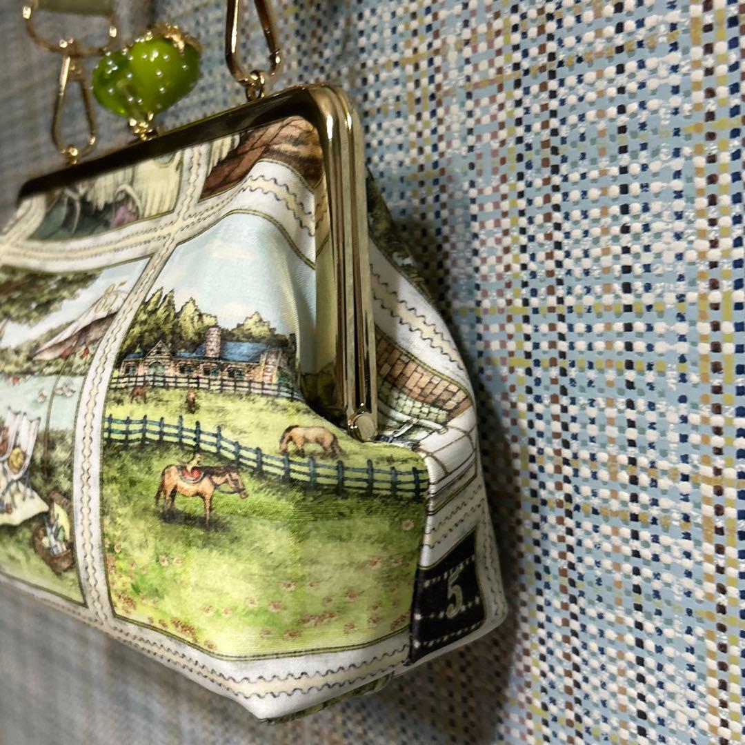 1840.ハンドメイド　18cm底板付きがま口バッグ　フランシュリッペ