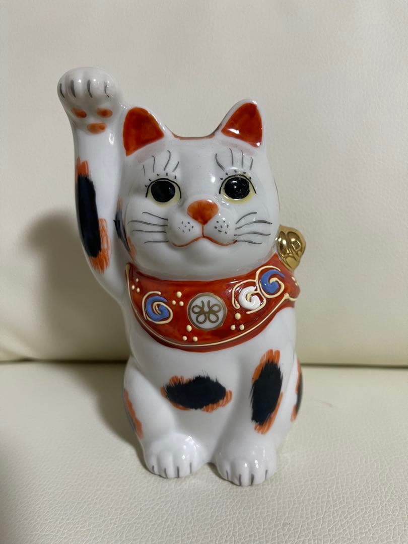 招き猫 九谷焼　2匹（右手）（左手）＆ミニ猫セット