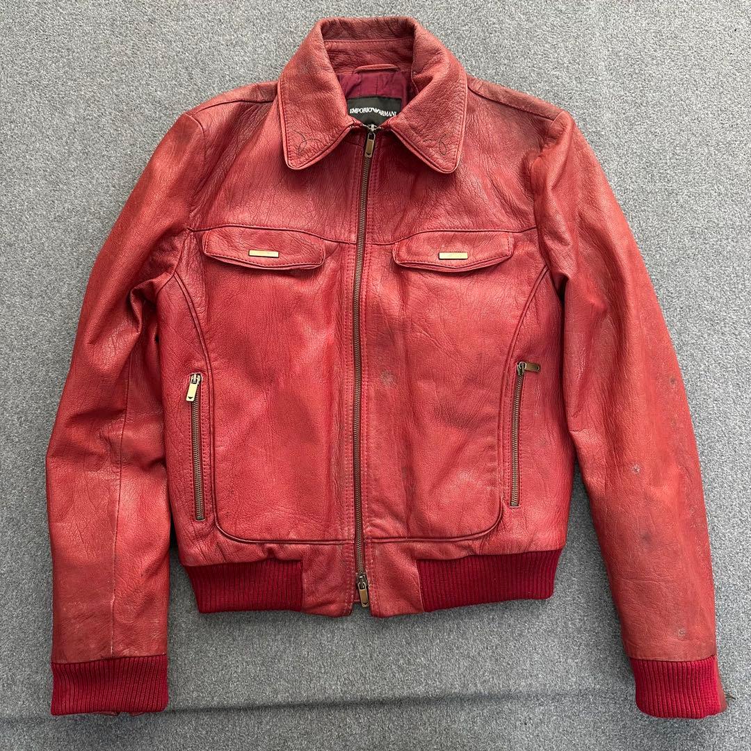 エンポリオアルマーニ　EMPOLIO ARMANI ライダースジャケット　本革