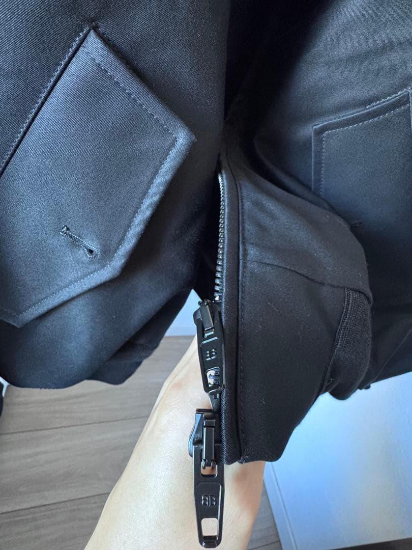 balenciaga 黒 シングルライダースジャケット