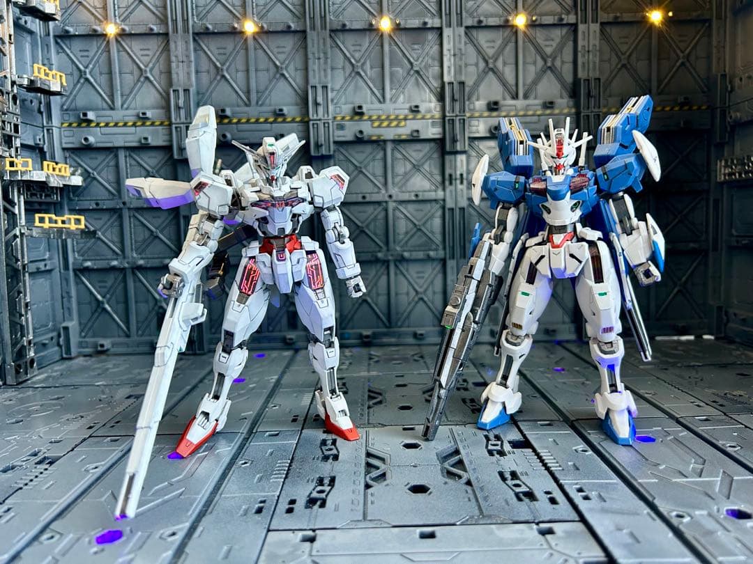 塗装済完成品 HG ガンダムキャリバーン & エアリアル改修型　姉妹ゲンカセット