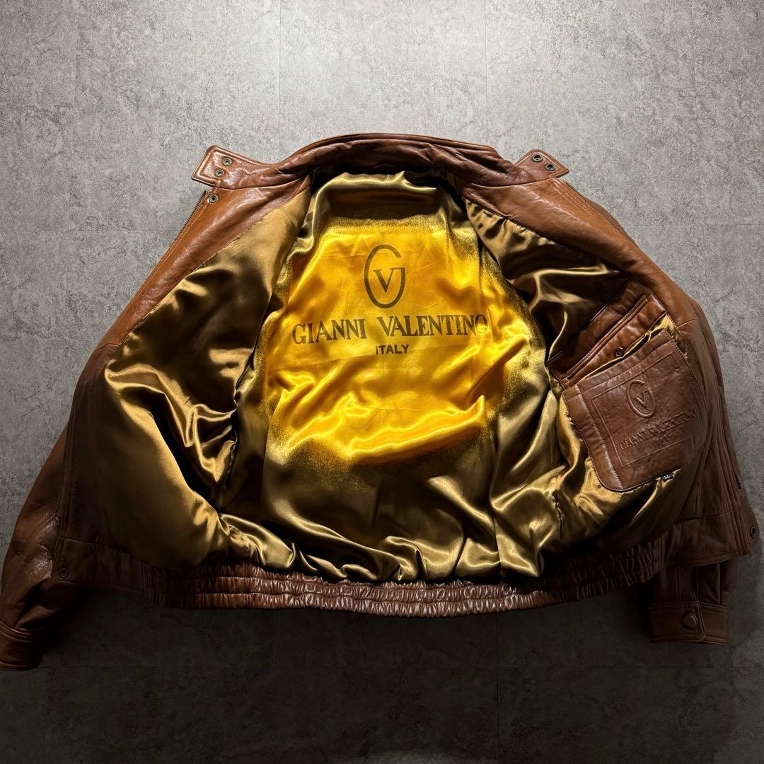 【希少】シングルライダース　XL シープスキン　バックロゴ　短丈　ボックス　本革