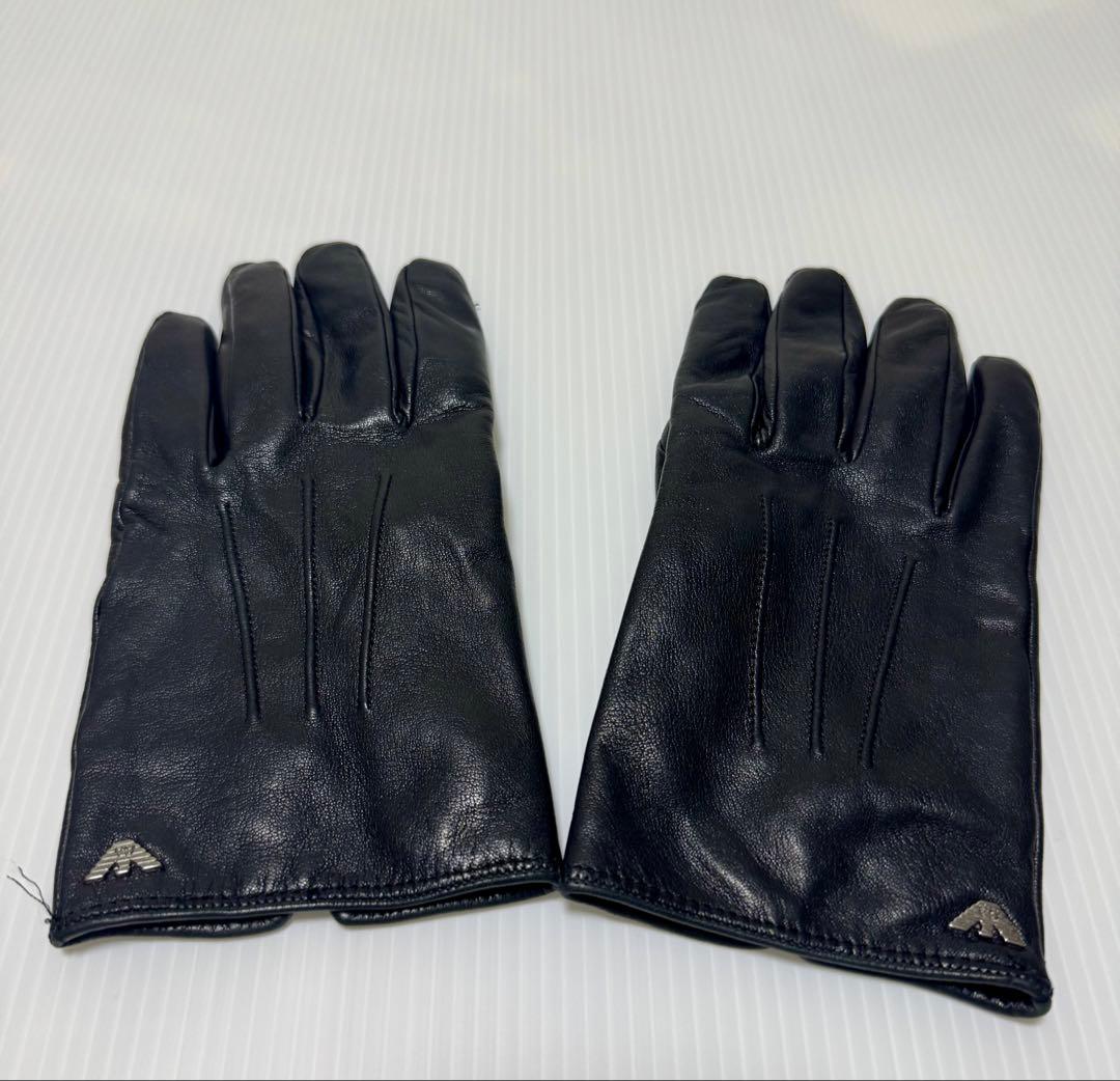 【美品】アルマーニ　ラムレザー手袋　裏地ウール付