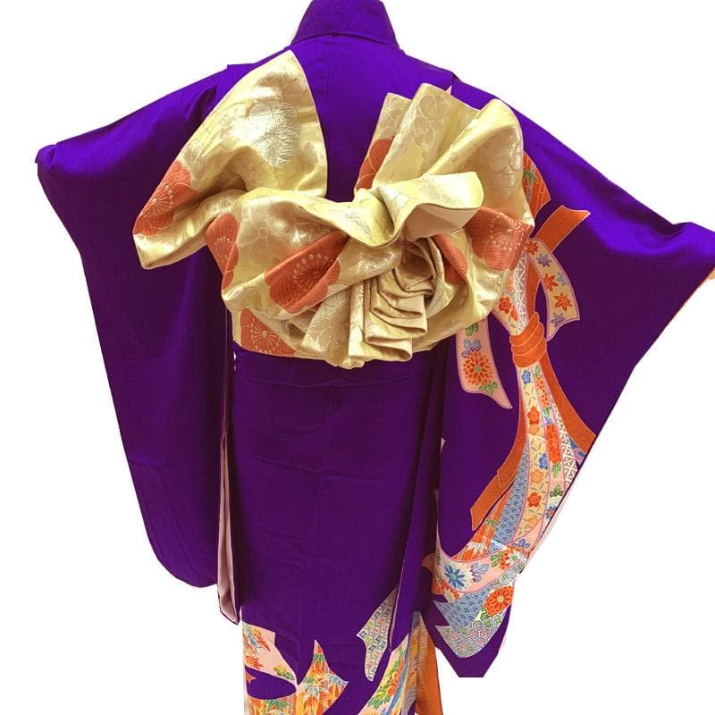 510aj11■ハーフ成人式 卒業式 女児 着物&袋帯&長襦袢 束ね熨斗■美品