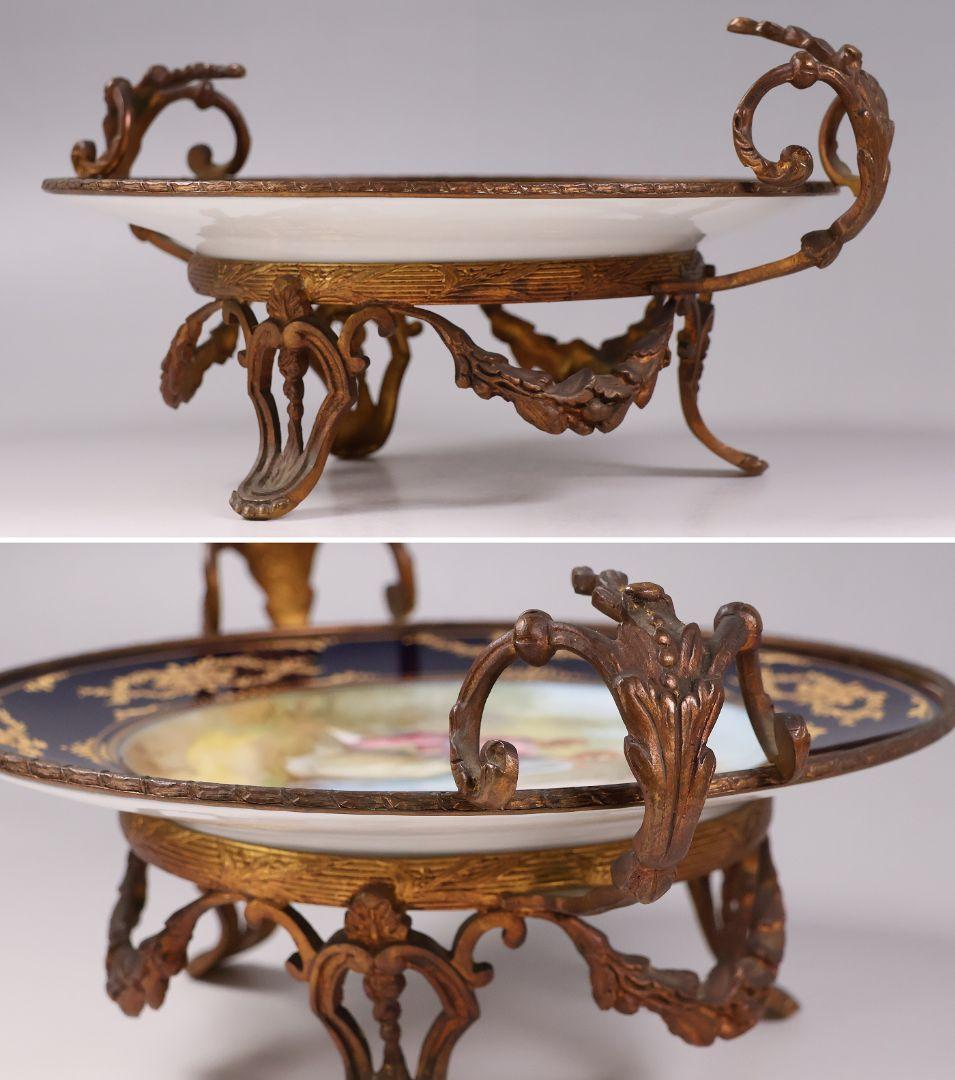 【CM325】セーブル フランス リモージュ コンポティエ 絵皿 人物 陶磁器