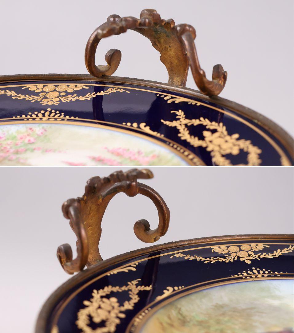 【CM325】セーブル フランス リモージュ コンポティエ 絵皿 人物 陶磁器