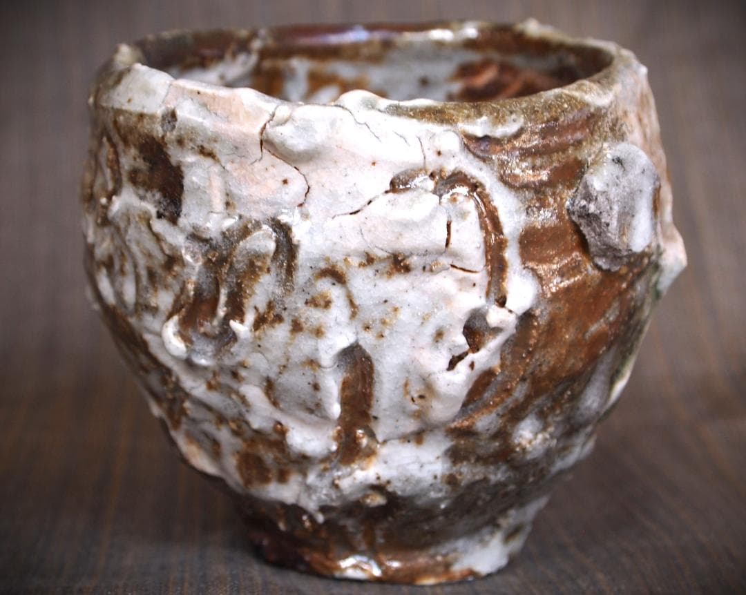 希少作★加藤委★川小牧引っ掻き茶碗★共箱＆陶Vol.85　加藤委