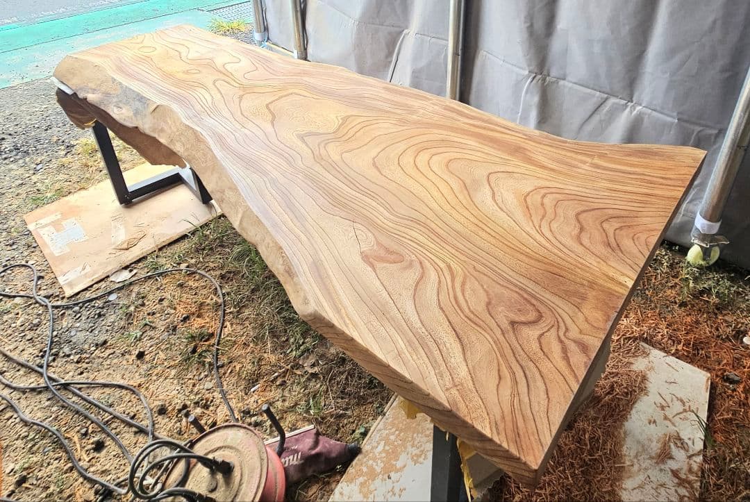 欅　一枚板　ダイニング　テーブル　カウンター　玉杢　杢　ウォールナット　栃　座卓