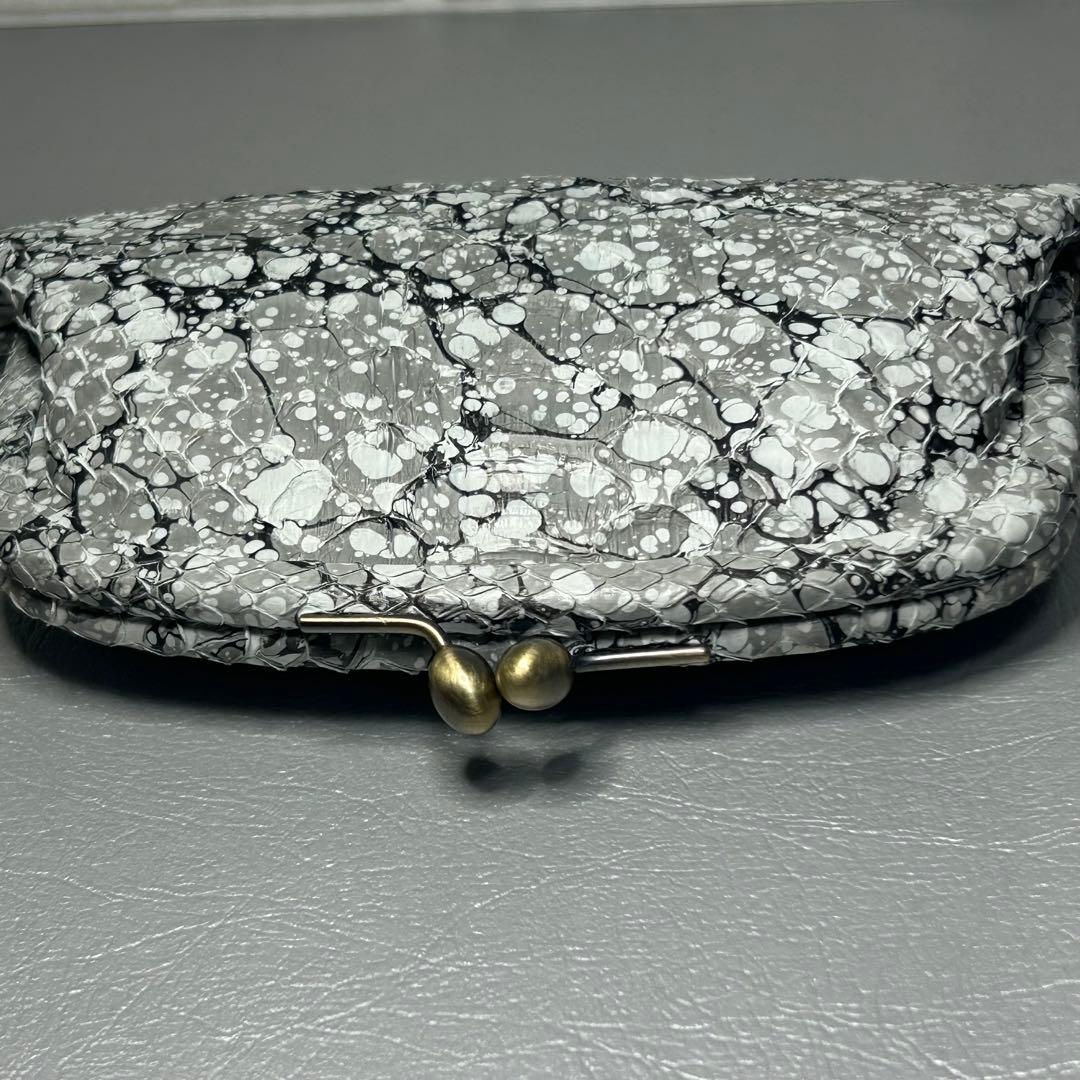 デ*丸様 genten ゲンテン 墨流し　がま口財布　さいふ　パイソン