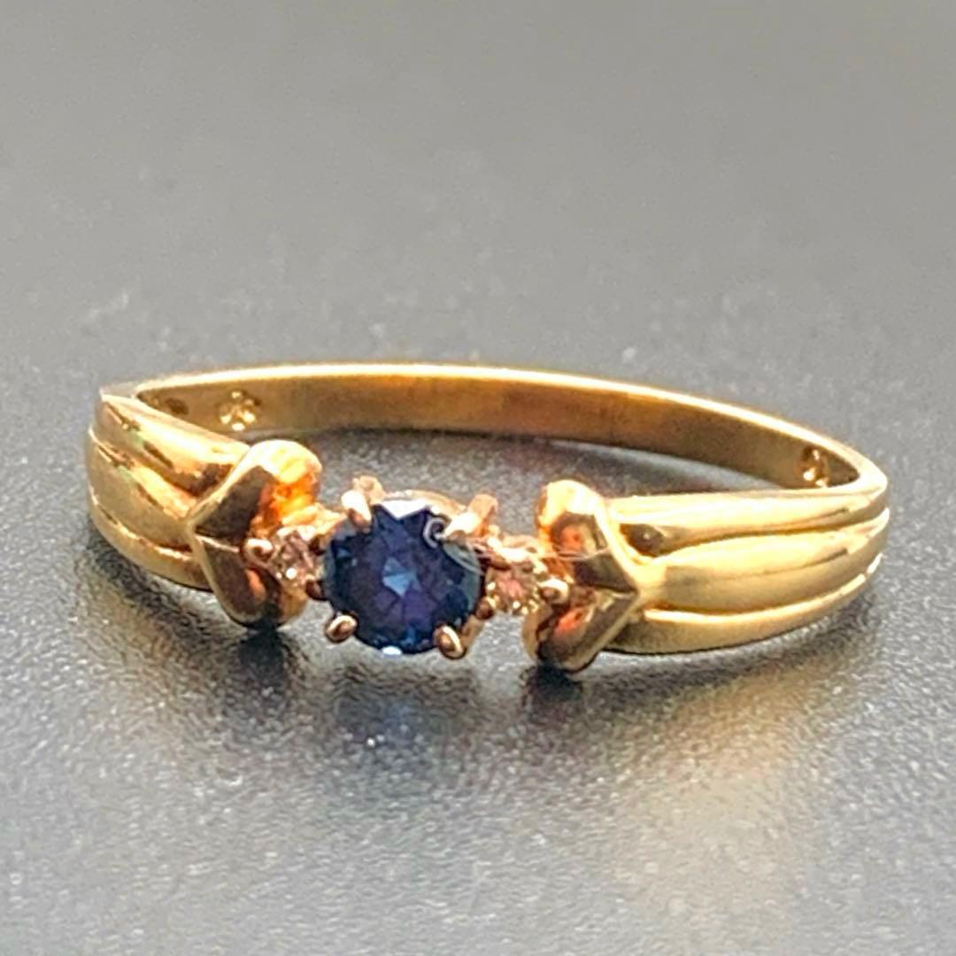 ジュエリーマキ　K9 サファイア ダイヤ 11号 レディースリング　ゴールド