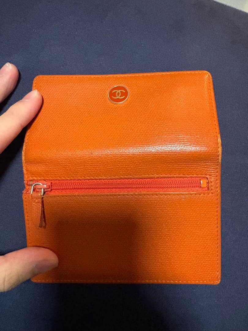 CHANEL ケース　二つ折　オレンジ