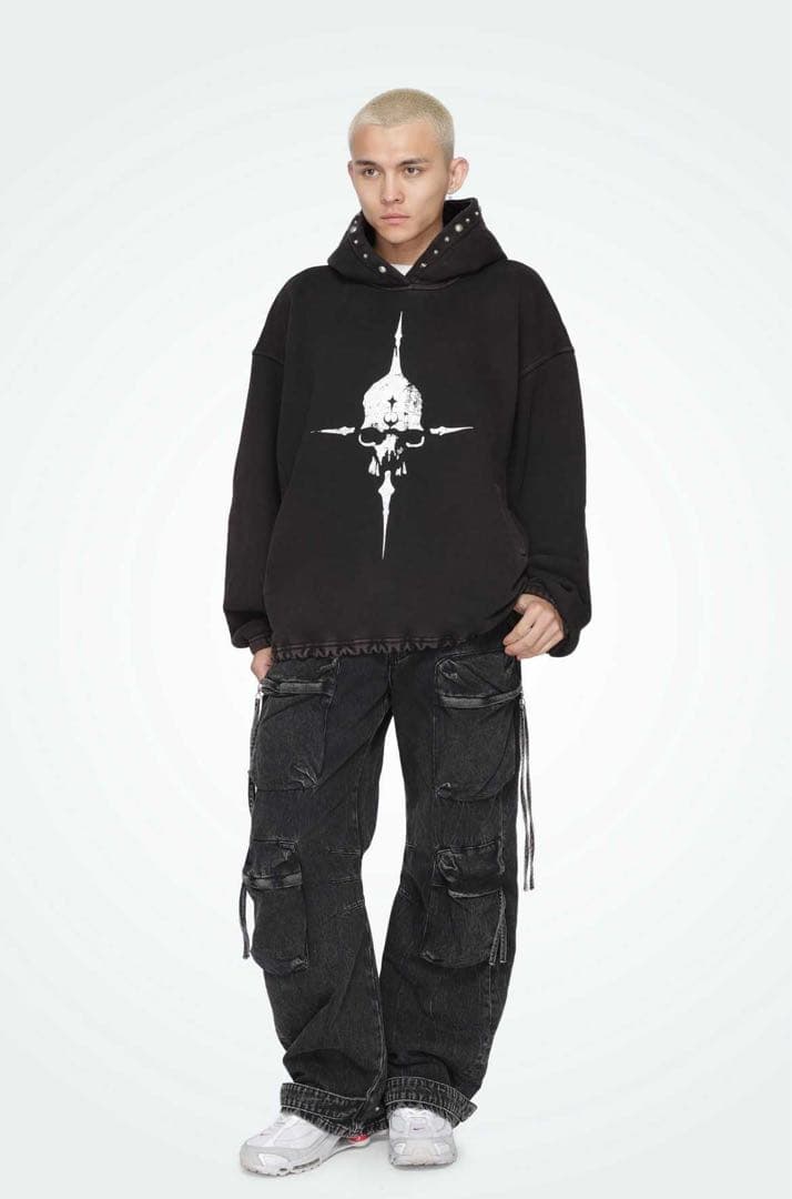 THUG CLUB パーカー Peace Stud Hoodieブラック