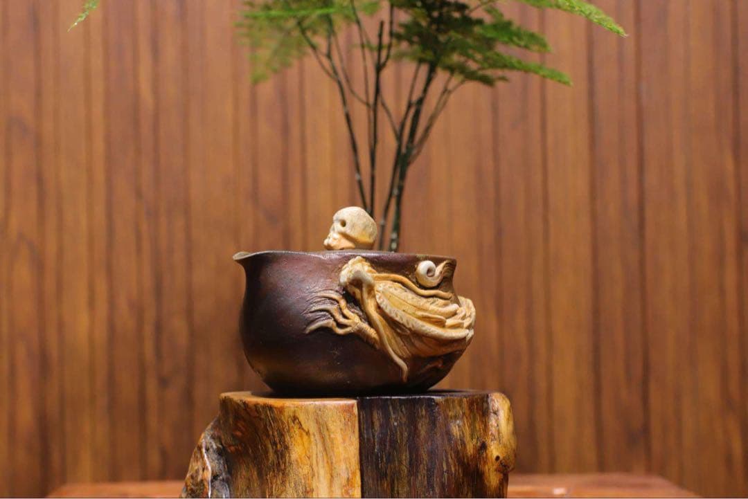 大森輝彦 備前手捻り白竜彫宝瓶