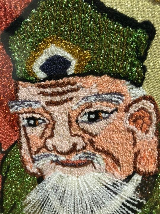 高級　開運七福神　刺繍額