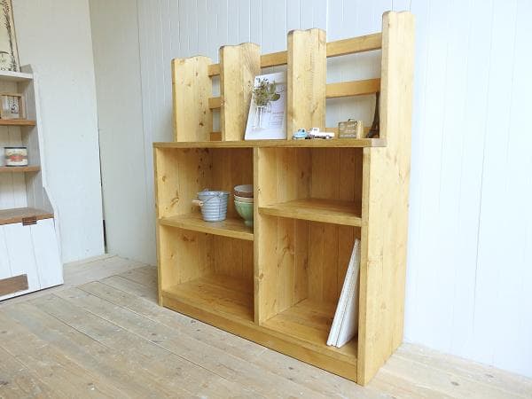 サイズオーダー可！●仕切り段差キャビネット●ナチュラルブラウン●受注製作