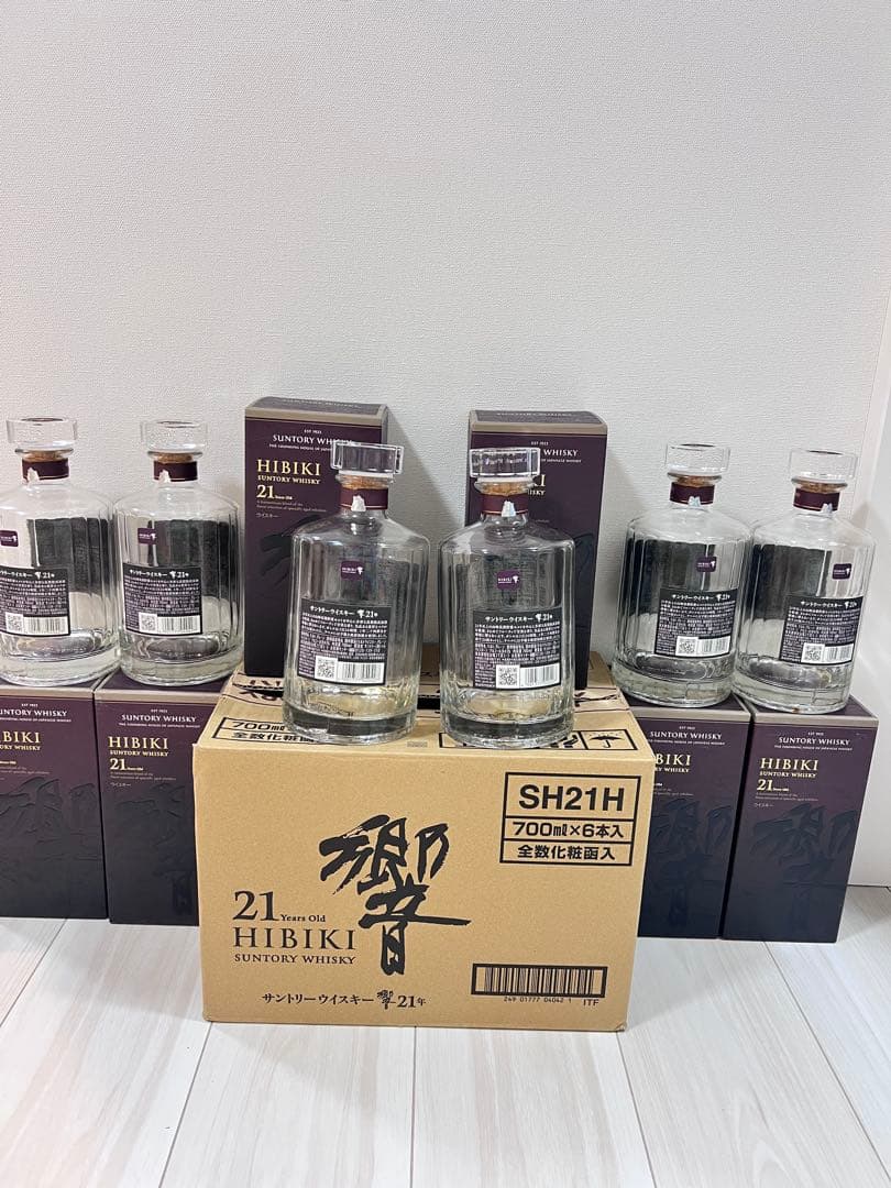 響21年(6本)化粧箱付き　空瓶、オリジナルダンボール付き