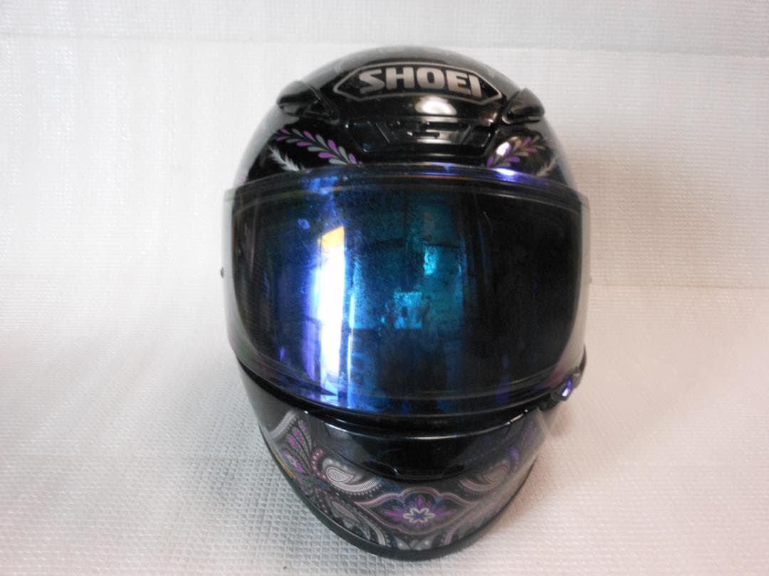 SHOEI フルフェイスヘルメット 黒/紫 ペイズリー　サイズ・S