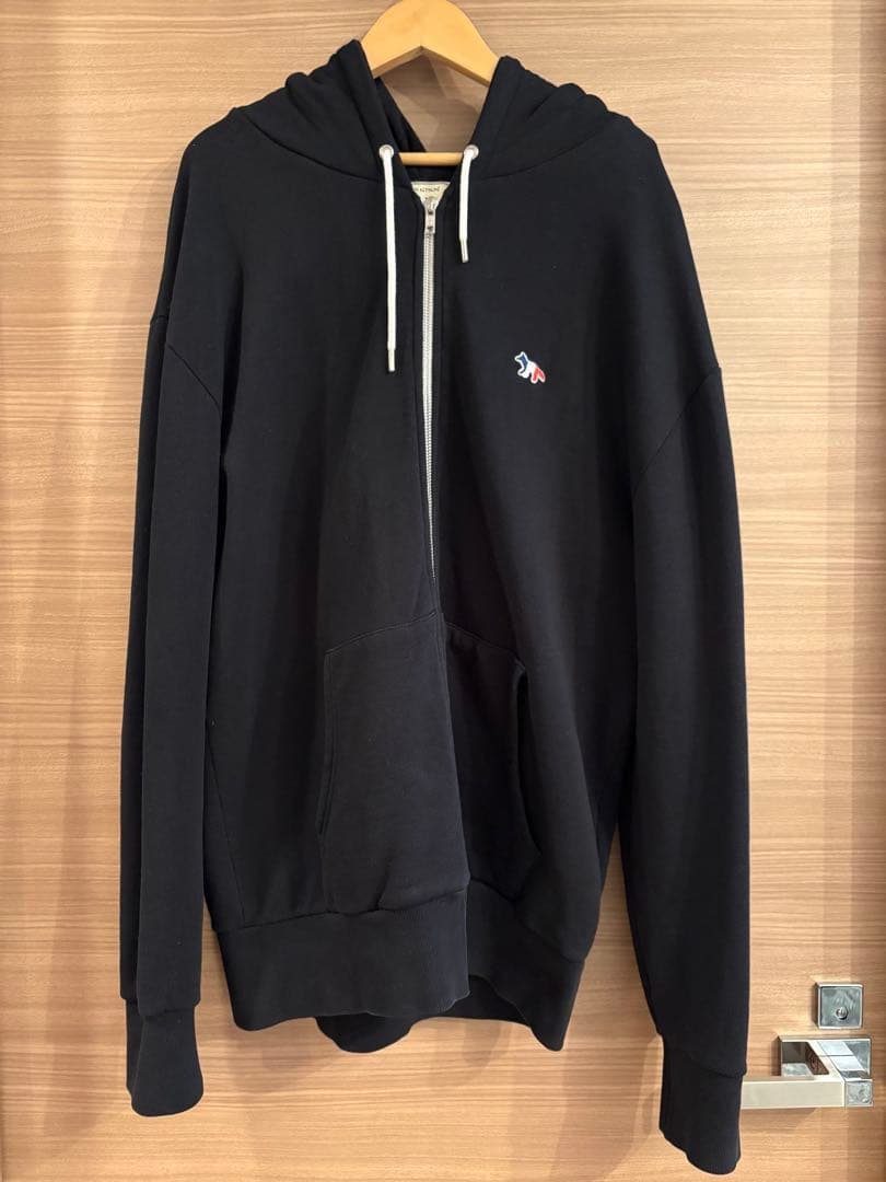 MAISON KITSUNÉ ブラック フルジップパーカー XL