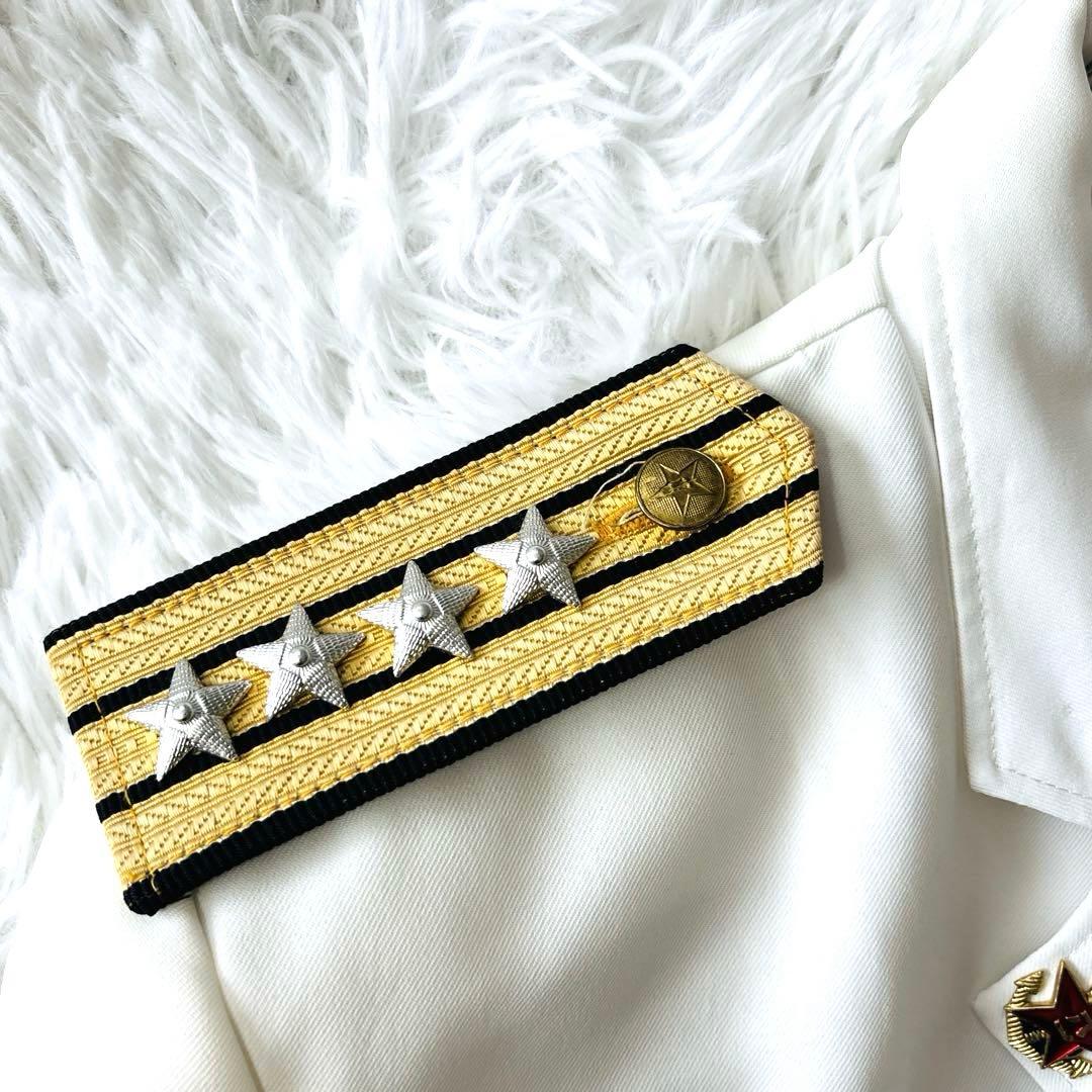 ソ連海軍 日本海軍　白ジャケット 大佐肩章付（本物か詳細不明）ヴィンテージ　仮装