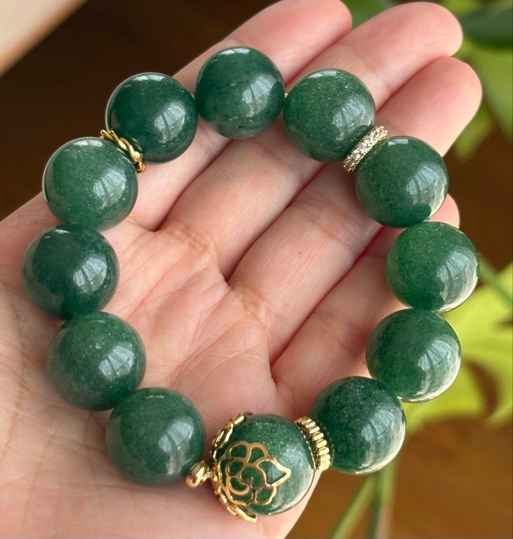 大玉グリーンアベンチュリン ブレスレット　18ミリ