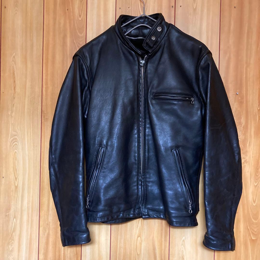 Schott 641 シングルライダース　 ボアライナー付 サイズ36ブラック