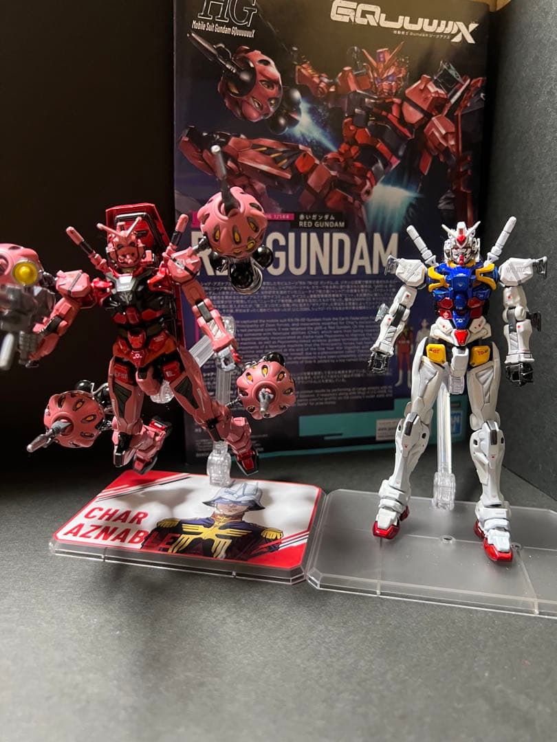 HG 1/144 赤いガンダム　白いガンダム　塗装完成品2機セット