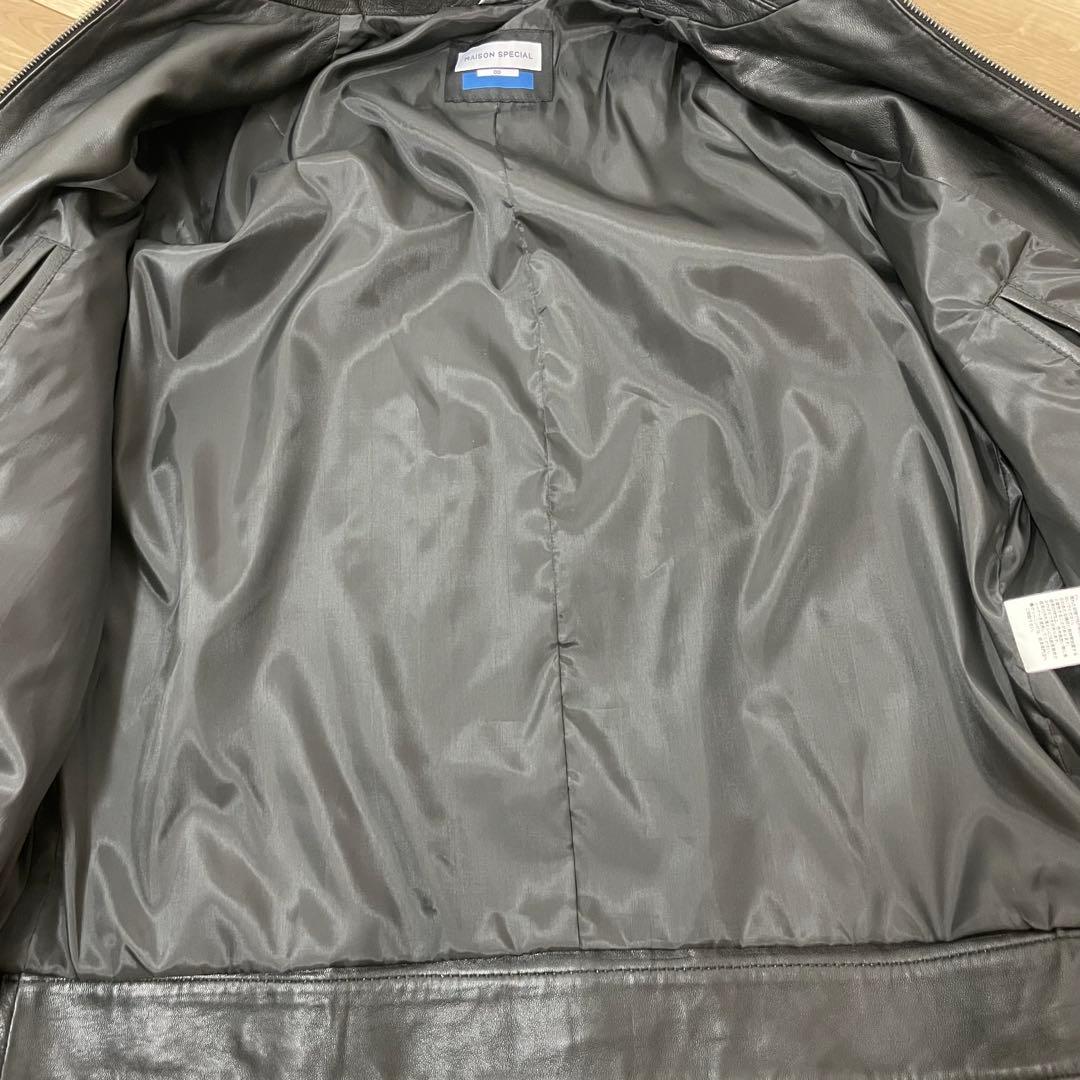 シープレザーシングルライダースジャケット　ブラック