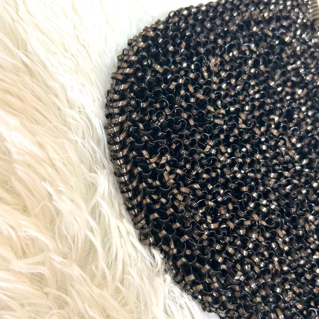 【ほぼ未使用】アンテプリマ　リボン　ビジュー　ラウンド　ワイヤーバッグ　ブラック