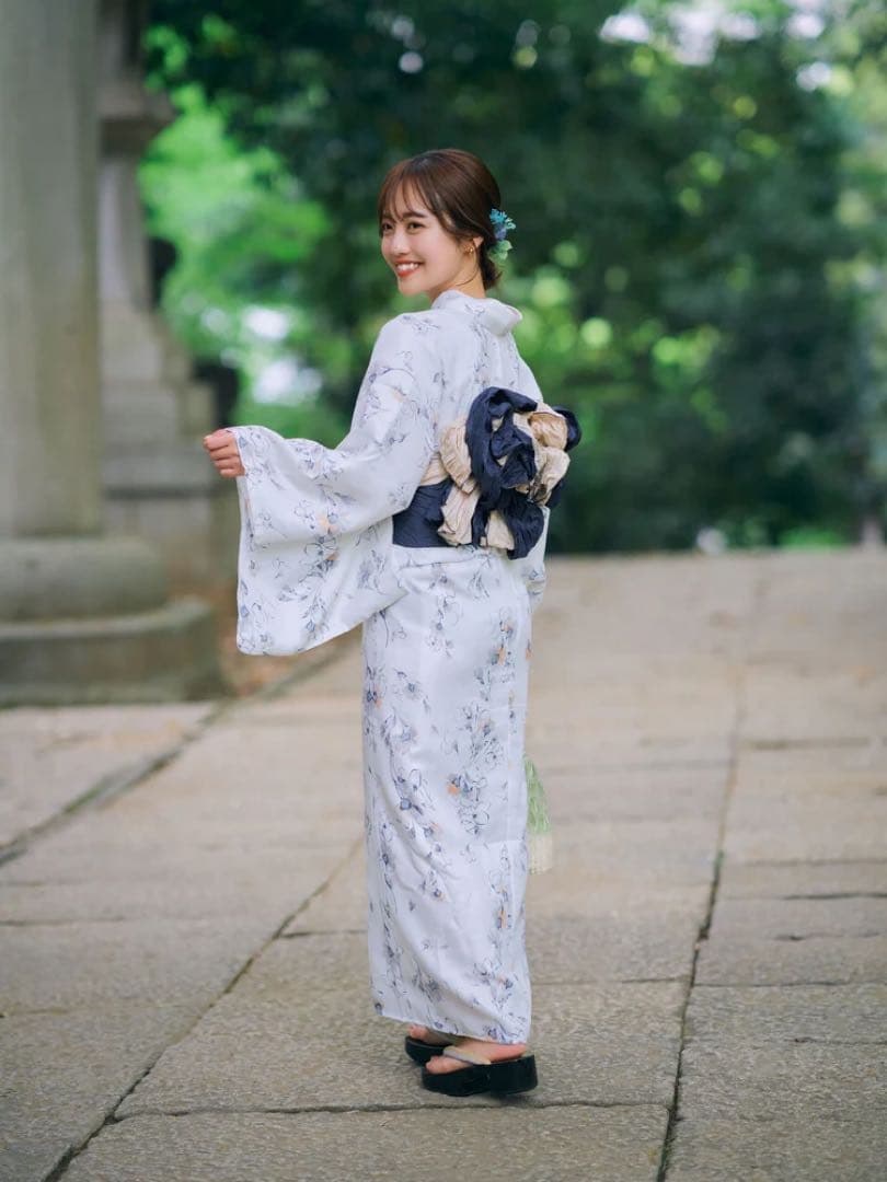 【お値下げ中】COHINA YUKATA SET 桔梗　オフホワイト